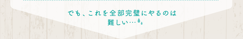 でも、これを完璧にやるのは難しい・・・