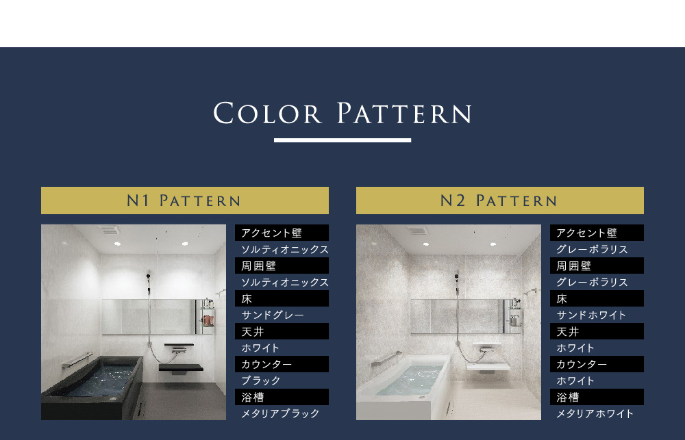 Color Pattern　N1 Pattern　N2 Pattern