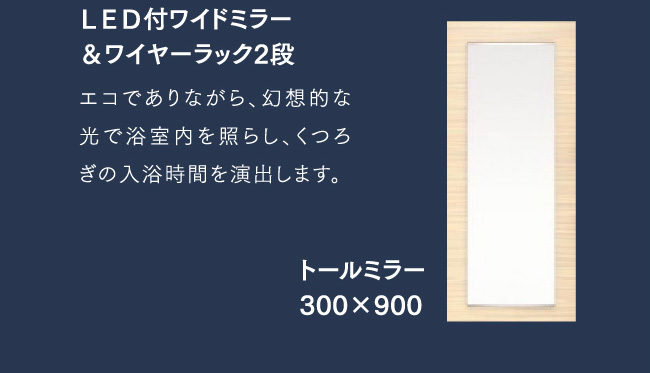 ＬＥＤ付ワイドミラー＆ワイヤーラック2段