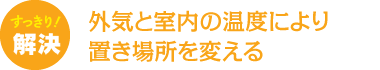 外気と室内の温度により置き場所を変える