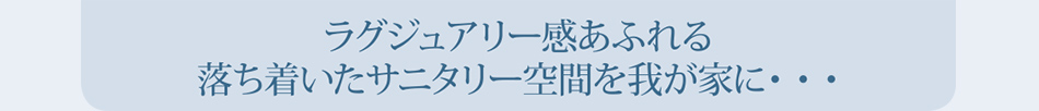 ラグジュアリー感あふれる落ち着いたサニタリー空間を我が家に…